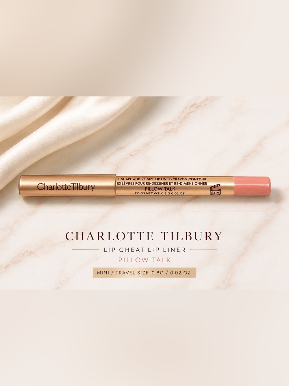 Charlotte Tilbury Lip Cheat Lip Liner MINI Pillow Talk Travel Size NE